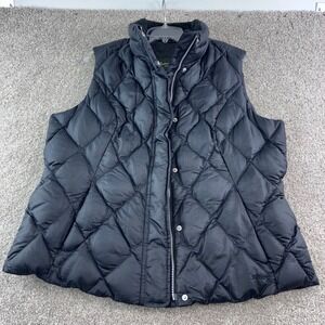 Eddie Bauer EB650 Womens XL Goose Down Vest Quilted Puffer Black Sleeveless